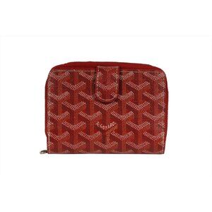 Goyard Mens Tuileries Wallet Red Button Snap Card Slot Portefeuille Zipped PM